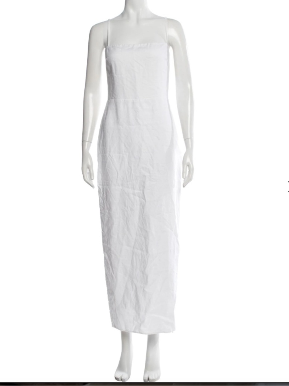 Reformation White Strappy Linen Maxi Dress